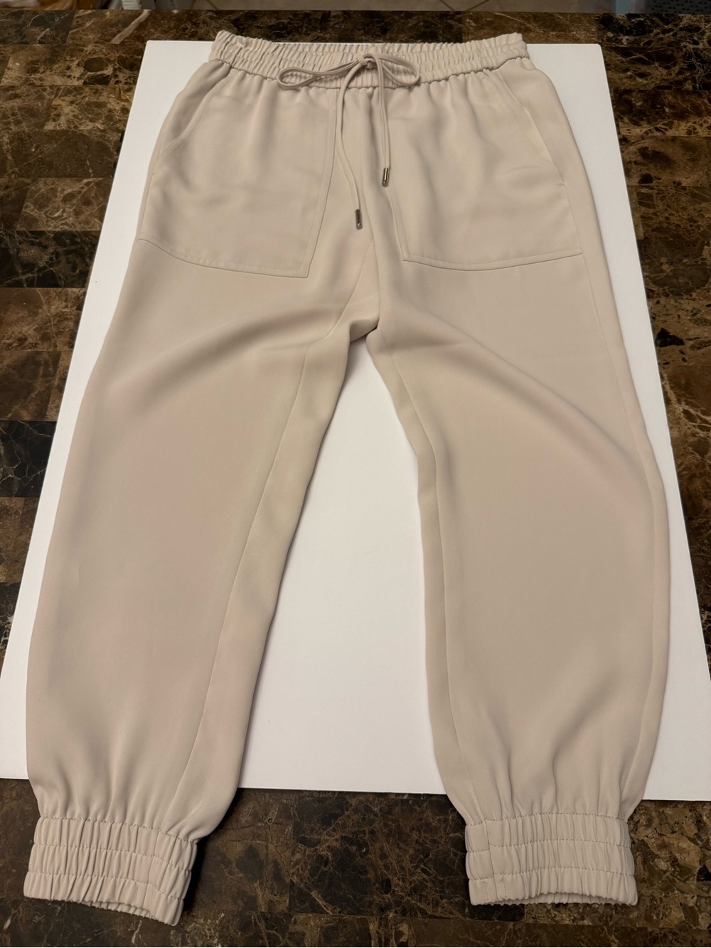 Ann Taylor Beige Drawstring Joggers